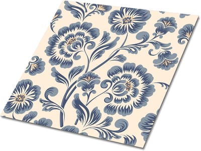 Tulup PVC Tegels - Klassiek Bloemenpatroon Vinyl Tegels - 30 cm x 30 cm - Grijs Zelfklevende PVC Tegels - Set van 9 - Zelfklevende Vinyl Tegels - Mozaïek Plaktegels - Vinyl Vloer Tegels - Plaktegels keuken en Badkamer