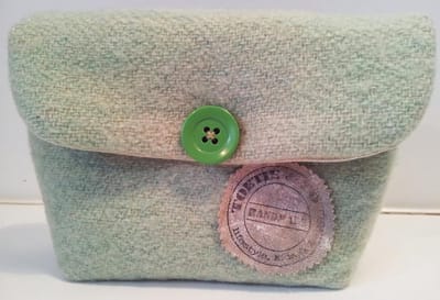Toetie & Zo Handgemaakte Clutch Blanket, deken, tasje, groen, tas, makeuptas, mobieltas