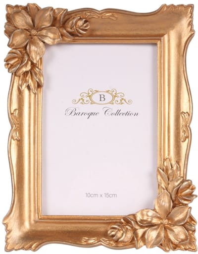 Baroque - Fotolijst - Fotolijst 10 x 15 cm - Goud - Resin - 20.6x15.8x3.2 - Polyresin