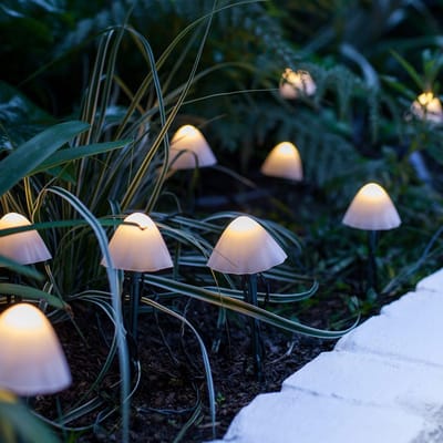 Set van 12 Zonne Mini Paddestoelen LED Tuinverlichting IP44 Waterdicht voor Pad en Buiten - A++