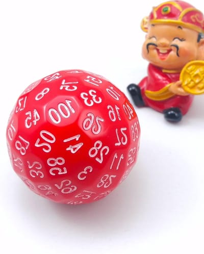 100-Zijdige Dobbelsteen - D100 Kubus - Tabletop Gaming - Zocchihedron Vorm - 45 mm - Rood