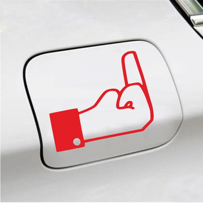 Bumpersticker - FB Middelvinger - 10 X 13 - Rood