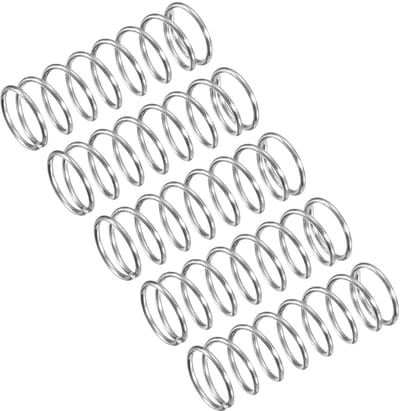 Set van 5 Drukveren van 304 Roestvrij Staal 7mm x 20mm Compressieveren