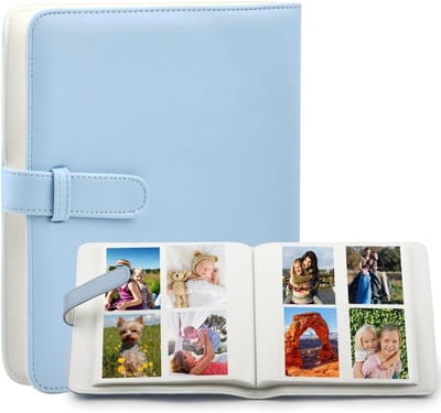 Compact Fotoalbum voor Instax Mini en Polaroid Foto's, Geschikt voor Mini 11/12/9/8+, Perfect voor Bruiloften en Familieherinneringen (Blauw)