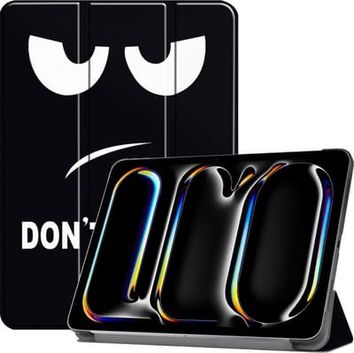 Coverup Tablethoes geschikt voor iPad Pro 11 (2024/2025) Hoesje - Tri-Fold Book Case met Wake/Sleep - Don't Touch