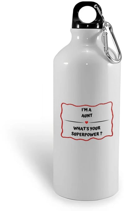 Hacebo® - I'm a aunt what's your superpower? waterfles - Tante - super tante - verjaardag - cadeautje voor tante - tante artikelen - kado - geschenk - water fles - 400ML