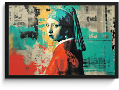 Poster in lijst - Fotolijst 60x40 cm - Posters - Klassiek - Pareloorbel - Streetartstijl - Kleurrijk - Posterlijst zwart - Decoratie - Wanddecoratie woonkamer - Muurdecoratie slaapkamer