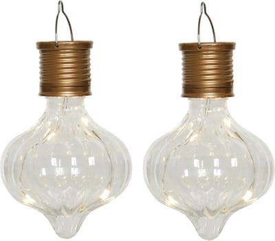 Lumineo solar hanglamp LED - 2x - Marrakech - kunststof - D8 x H12 cm