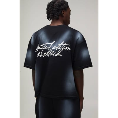 Gewassen Oversized Boxy Limited Edition T-shirt & Short Set | Black | Size XS