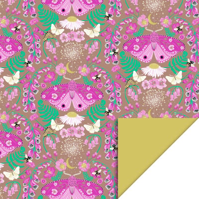 HOP - Cadeaupapier 70 cm - Botanic Pink - Yellow