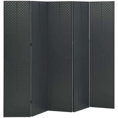 vidaXL - Kamerschermen - 2 - st - met - 5 - panelen - 200x180 - cm - staal - antraciet