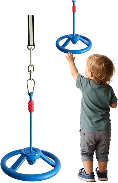 Obstakelwiel - Speeltuintrainer - Actief Spelen - 360 Graden Draaibaar - Hoge Belastbaarheid - Blauw