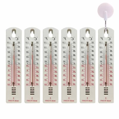 Muurthermometer Binnen - Temperatuurmeter Wand - Temperatuur Bewaken - Breed Toepassingsgebied - 19.5x4cm - Wit