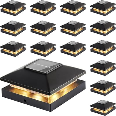 Paalverlichting Zonne-energie - Hekverlichting Dekverlichting - Buiten Decoratie - Automatische Aan/Uit - 109 cm - Zwart