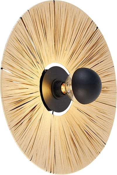 QAZQA leia - Landelijke Plafondlamp voor binnen - 1 lichts - Ø 45 cm - Naturel - Woonkamer | Slaapkamer | Keuken