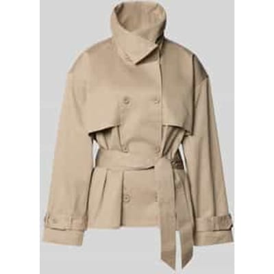 Korte trenchcoat met wol