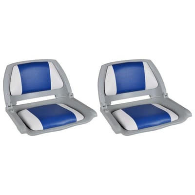 vidaXL - Bootstoelen - 2 - st - inklapbare - rugleuning - 41x51x48 - cm - blauw - wit