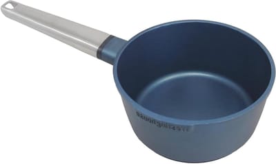 Steelpan met Handvat - Kleine Kookpan Melkpan - Snel Koken - PFOA-Vrije Titanium Coating - 18 cm - Blauw