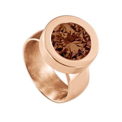 Quiges RVS Schroefsysteem Ring Rosegoudkleurig Glans 16mm met Verwisselbare 12mm Mini Munt - SLSRS45616