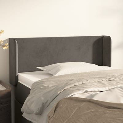 vidaXL - Hoofdbord - met - randen - 83x16x78/88 - cm - fluweel - donkergrijs