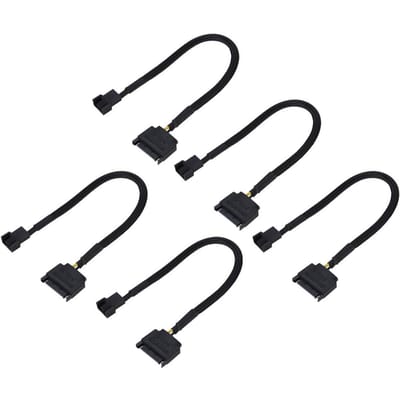 5 stuks SATA 15-pins naar 4-pins koelventilator voedingsadapterkabel converter 22AWG-kabel