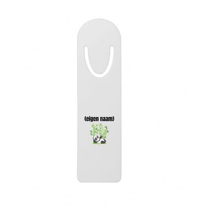Hacebo® - liggende panda en bamboe met eigen naam metalen boekenlegger - Panda - panda liefhebbers - iemand die houdt van panda's - verjaardag - cadeau - kado Bladwijzer boekenleggers - 12.7 cm x 3.2cm