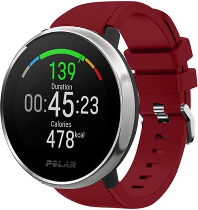 Strap-it Twill siliconen bandje - geschikt voor Polar Ignite / Ignite 2 / Ignite 3 / Unite / Pacer - bordeaux