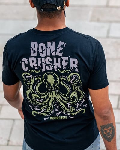 PRiDEorDiE BONE CRUSHER V.2 T-shirt Zwart - XXXL