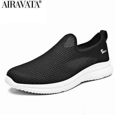 Heren Loafers Lichte wandelschoenen Ademende zomer Comfortabele vrijetijdsschoenen Heren Sneakers Plus paar sneakers 37 zwart