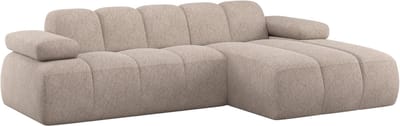 WOOOD Mojo Chaise Longue Bank Rechts - Wollig - Donkerzand