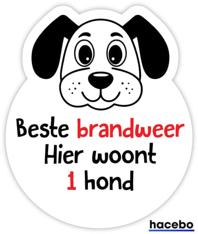 1 hond in huis - red mijn huisdier - Brandweer & Hulpdiensten - sticker