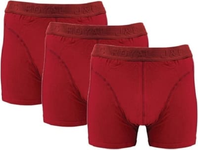 J&C Underwear heren boxershorts - Uni bordeaux - maat S - 3-pack