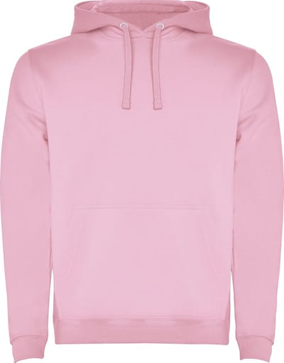 Zacht Roze unisex kinder hoodie met capuchon en koord Urban merk Roly 12 jaar 146-152