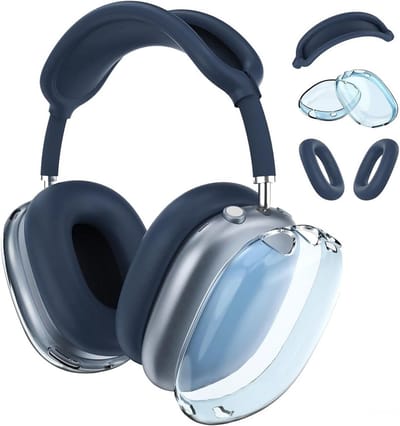 Transparante Siliconen Beschermhoes Set voor AirPods Max Hoofdtelefoon - Zacht TPU Oorkussens en Hoofdband Protector