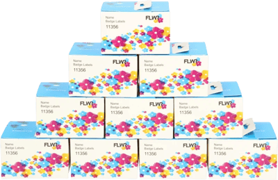 FLWR - Printerlabelrol / 11356 / 10-pack Wit - Geschikt voor Dymo