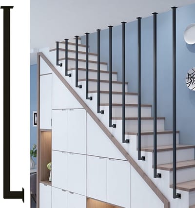 Metalen Balustrade Palen - Leuningzuilen Terras - Veiligheid Binnen Buiten - Verstelbare Hoogte - 125 cm Lengte - Zwart