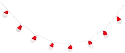 Feeric lights & Christmas kerst thema lichtsnoer - peperkoek mannetjes - 135 cm - 10 LED lampjes - batterij
