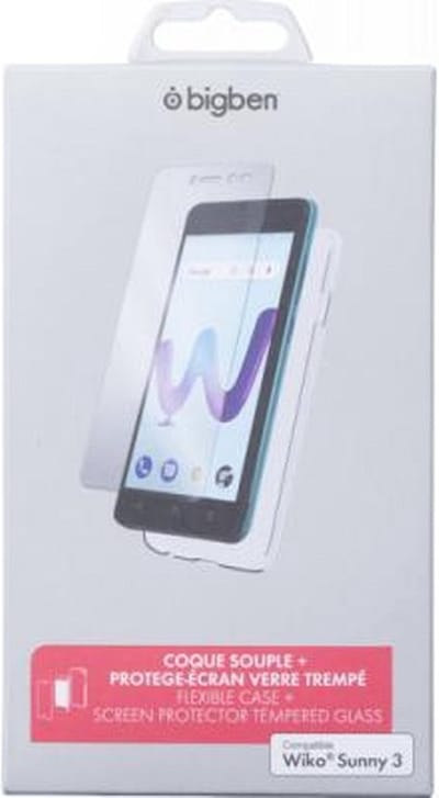 Bigben Connected, Hoesje geschikt voor Wiko Sunny 3 - Set met Screenprotector, Transparant