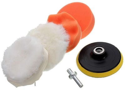 Dailygoods - Auto Polijstpad Set - 6 Stuks - Hoge Kwaliteit - 4 Inch - Polijsten en Waxen - Inclusief M10 Boor Adapter - Geschikt voor Auto en Meubels