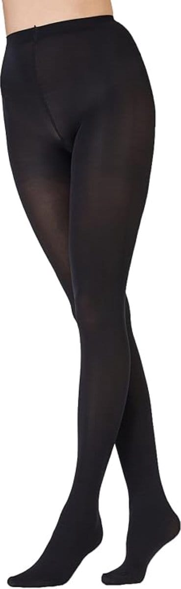 Pretty Polly Panty - Dikke Panty - Zacht - Platte Naden - Katoen Kruisje - 3D Fit - Micro Fibre - Opaque - 80 Den. - M/L - 40/46 - Zwart