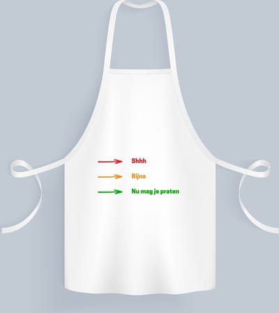 Akyol - shhh, bijna, nu mag je praten Keukenschort - Quotes - mensen die houden van quotes - grappige tekst - quotes - verjaardag - cadeau - kado - geschenk - 82 bij 71 cm