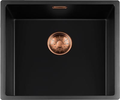 Lorreine Black Quartz Series spoelbak 4540cm Plug Copper 45BQ-FU-Copper