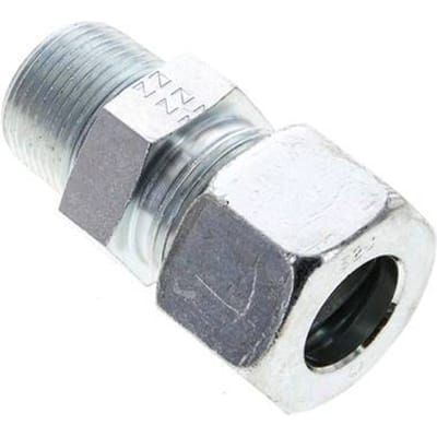 3/4'' NPT Buitendraad x 20S Verzinkt Stalen Rechte Snijring Koppeling 400 Bar DIN 2353