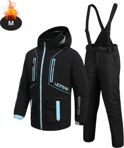 Bovista Skipak - SkiBroek - Skijas - Ski Suit - Wintersport - Heren - 2-Delig - Zwart - Maat M