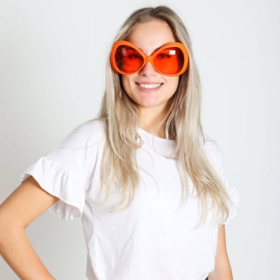 Folat - Feestbril - Oversized Oranje 24 x 8 cm - WK voetbal 2026 - WK voetbal versiering - WK voetbal outfit - Nederland WK