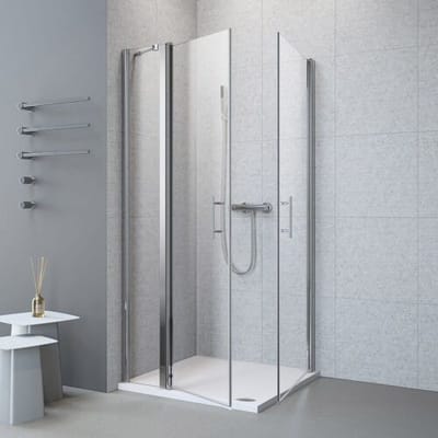 Megabad Profi Collection Planplus corner entry with 1 fixed part left 80 x 80 x 195 cm MBPPEEFL80