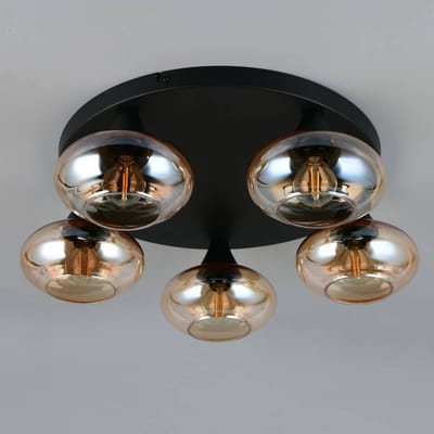 REALITY DIVINA - Plafondlamp - Amber - excl. 5x E14 4 W - Plafondbevestiging
