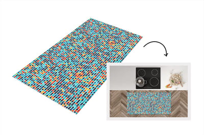 Keukenloper - Loper keuken - Mozaïek - Tegels - Pixel - Patronen - 120x60 cm - Keukenloper vinyl
