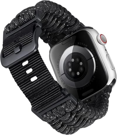 Militaire Vervangband van Gevlochten Paracord voor Apple Watch 49mm 46mm 45mm 44mm 42mm, Geschikt voor Ultra, Series 11/10/9/8/7/SE2/SE/6/5/4/3/2/1, Duurzaam en Comfortabel