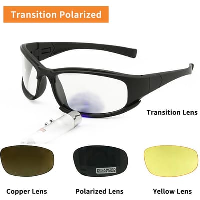 Lunettes de Soleil Sportives Photochromiques X7 Transition Kit 4 Verres Lunettes Tactiques pour Homme pour Jeu CS Sport black